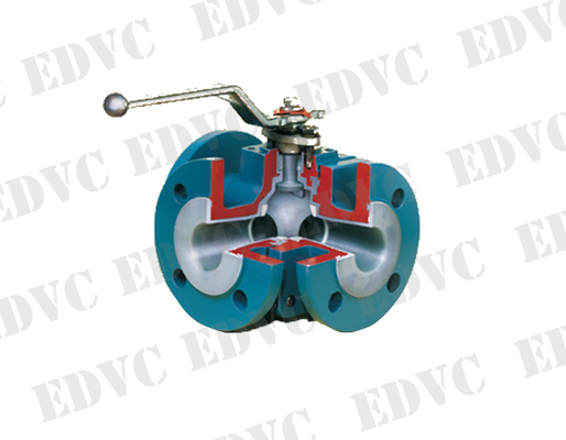 Forged steel PTFE Lined Ball Valve / 3 Inch 3 Way Ball Valve T L Type