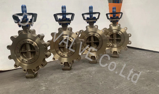 marine type Triple Offset Aluminum Bronze Gearbox C95800 FF Butterfly Valve